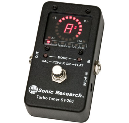 ST-200 stomp box strobe tuner front